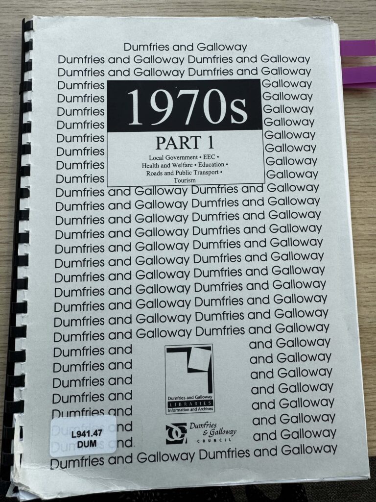 A booklet labelled 1970s Part 1