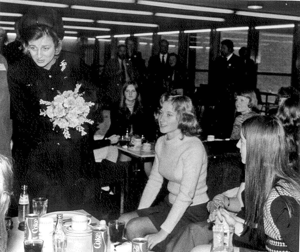 HRH Princess Alexandra talks to students at the Official Opening of Heathhall (1973) - 2