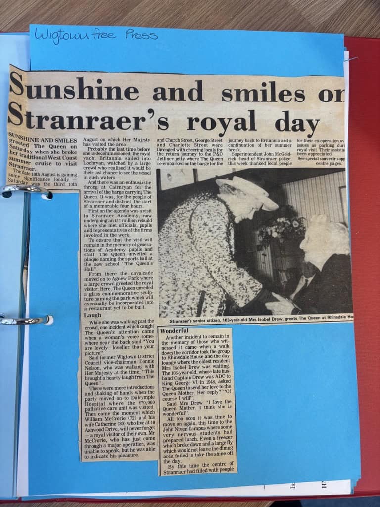 News Article title Sunshine and smiles on Stranraer's Royal Day