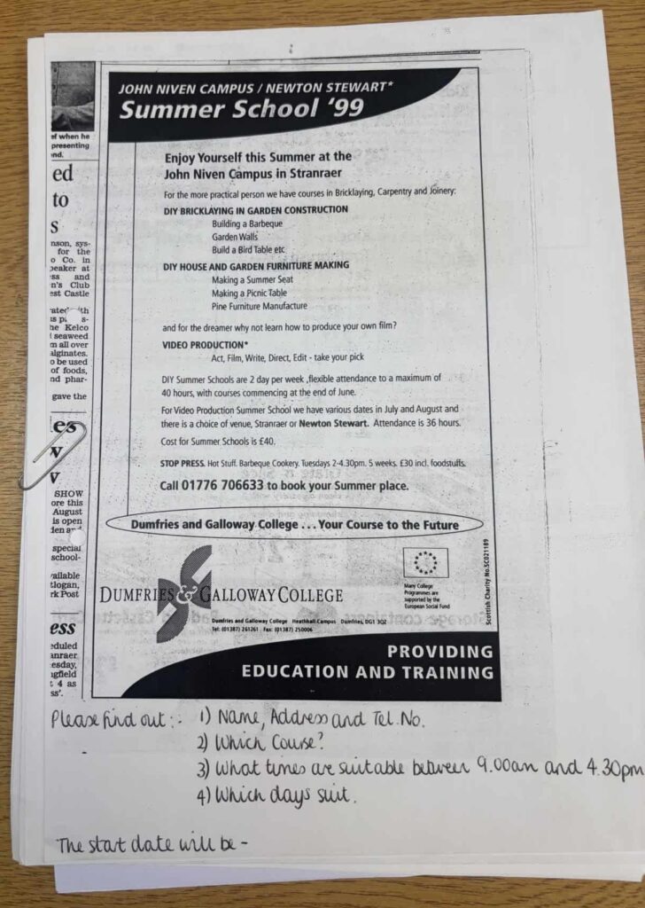 Advertisment for the John Niven Campus in Stranraer